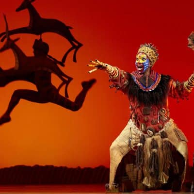 Rafiki on stage during a performance of Disney's The Lion King