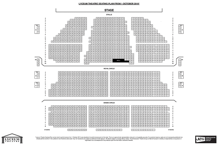 Lyceum Theatre Seating Plan