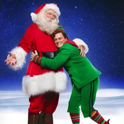 Nicholas Pound as Santa and Matthew Wolfenden as Buddy the Elf